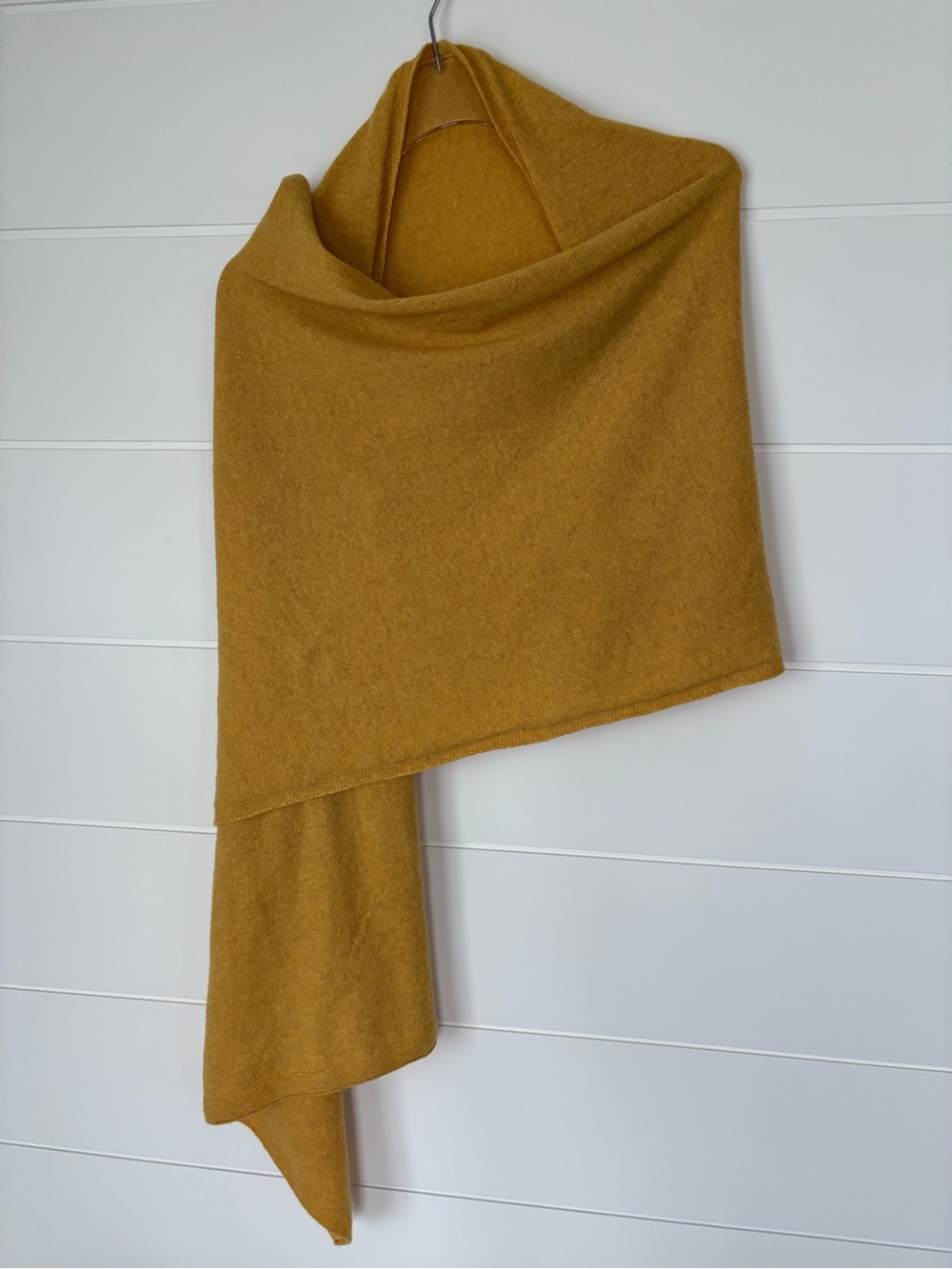 Made In Italy Inusual Soft Mustard Yellow Knit Scarf & Wrap